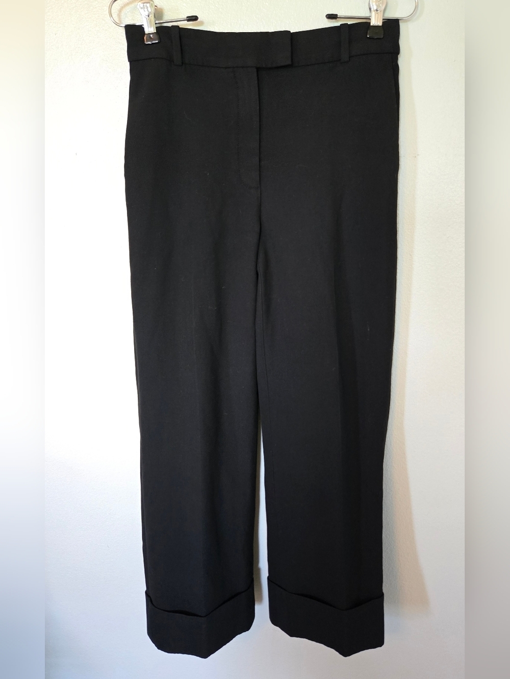Babaton Aritzia | Black Cuffed Wide Leg Trousers Size 2/Small
